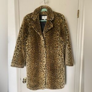 Urban Outfitters Leopard-Print Teddy Coat in Tan and Black